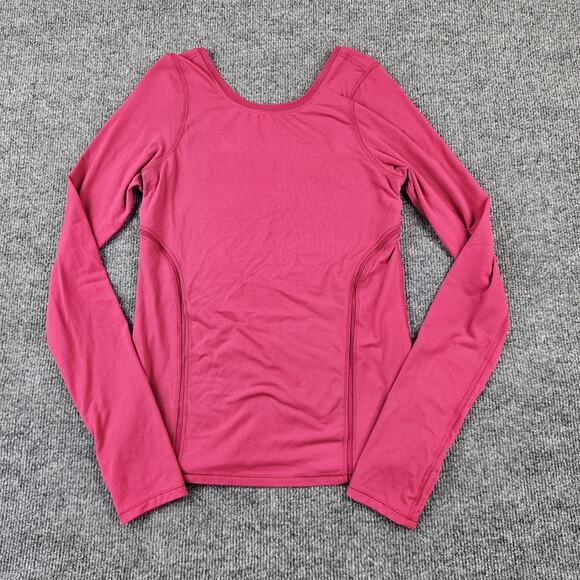 lululemon athletica Tops - Lululemon‎ Scoop Back Top Women's 4 Pink Long Sleeve Activewear Stretch Casual